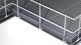 Industrial multi-line steel handrailing system